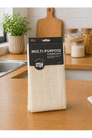 4lü Mikrofiber Temizlik Bezi Çok Amaçlı Mutfak & Yüzey Temizleme Bezi Vchy-6997 Krem