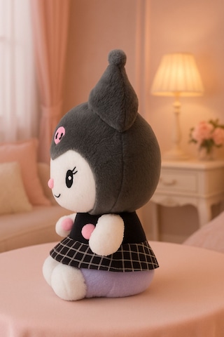 Kuromi Peluş Oyuncak 22cm Siyah Renk Etekli Kuromi Oyuncak