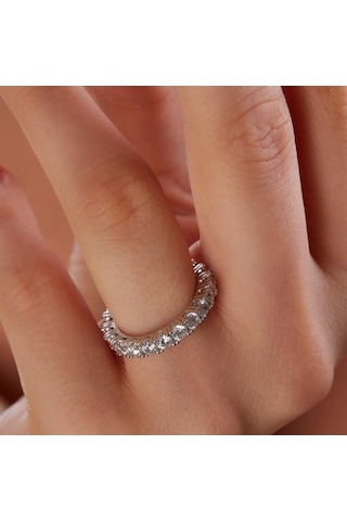 Mia Vento Effective Diamond Standart Düz Tamtur Gümüş Yüzük