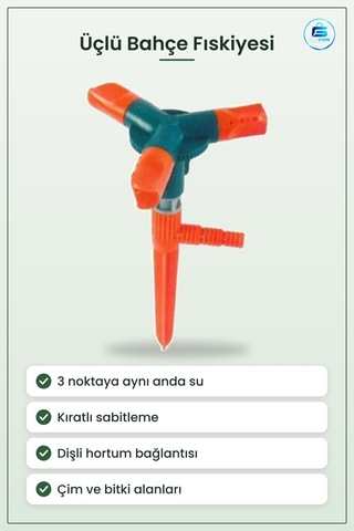Üçlü Bahçe Sulama Fıskiyesi Aparatı Üç Noktaya Aynı Anda Su Dağıt