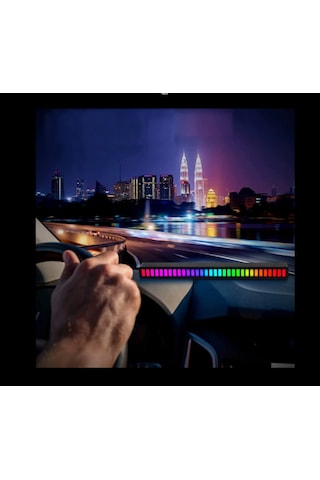 Sese Duyarlı Ritim Çubuğu,rgb 32led Işık Araç İçi Ekolayzer