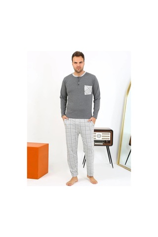 Najmaddin.com Beru Erkek Uzun Kol Penye Antrasit Pijama Takımı
