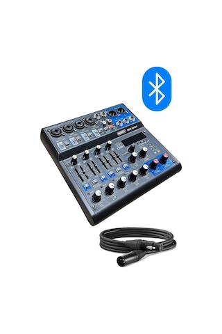 Midex Mdx-06fxu Ses Mikseri Stüdyo Kayıt İçin 6 Kanal Ses Kartlı 99 Dsp Efektli +48v-usb-bluetooth
