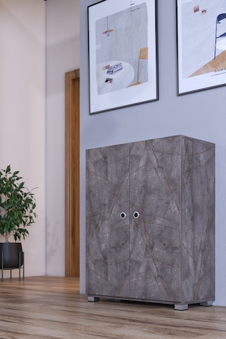 Prenses Çok Amaçlı Ayakkabı Erzak Banyo Antre Dolabı Kiler Gri