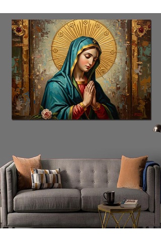 Ahşap Tablo Meryem Ana Dini Sanat Portresi Dekoratif Tablolar