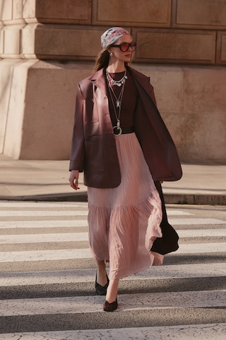 Crush Piliseli Uzun Etek Pudra Pudra