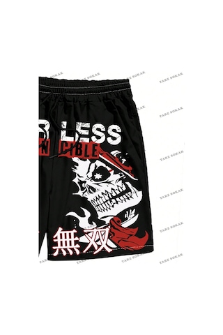 Tarzsokak Y2k Unisex Yaz Şort Bermuda Harajuka Anime Retro Kod-11432 Siyah