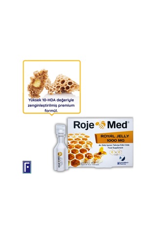 Roje Med Royal Jelly Arı Sütü İçeren Takviye Edici Gıda 1000 Mg 10 x 10 Flakon
