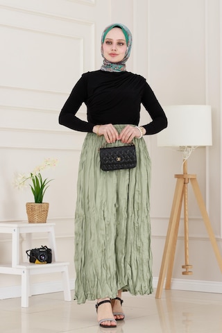 Sevitli Beli Lastikli Kraş Etek-mint Yeşili-4976 Mint Yeşili
