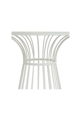 Begüsa Teksas Mermer Görünümlü Yan Sehpa - Beyaz Beyaz