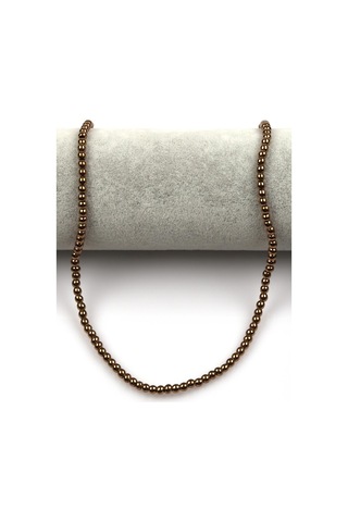 Bakır Renkli Hematit Dizi 4 Mm Küre Kesim Gümüş