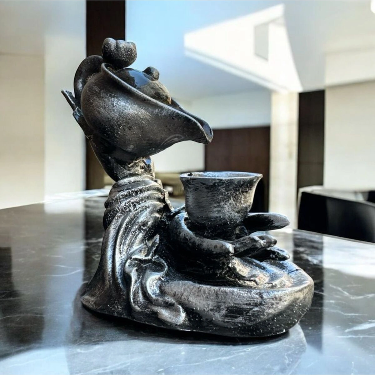 Dekoratif Polyester Tütsülük Biblo Gümüş Eskitme