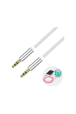 Yingfu 3,5 Mm Erkek Ses Kablosu Alüminyum Kaplamalı Konnektör 1 M Araba Kulaklıkları, Mp3 Mp4 Hoparlörleri İçin Ekstra Kablo