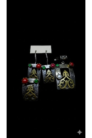 Otantik Dikdörtgen Gümüş Set Bronz