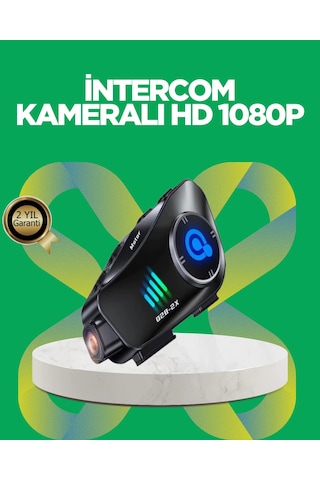 Q28 Bluetooth Kask Kulaklık 1080p Kamera - Su Geçirmez Motosiklet Interkom