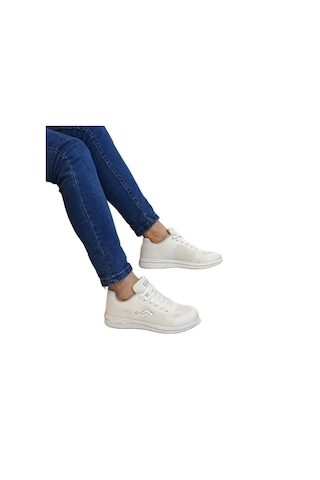 Jump 24937-24938 Beyaz Fuspetli Çok Hafif Rahat Spor Ayakkabı Beyaz