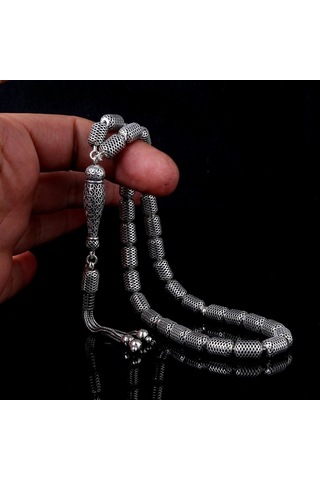 925 Ayar Gümüş Kapsül Kesim Fizyon Tesbih Model 9