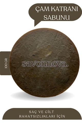 Doğal Çam Katranı Sabunu, Cilt Sorunları İçin Katkısız Sabun 100gr