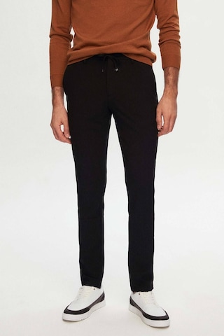 D'S Damat Slim Fit Beli Lastikli Bağcıklı Fermuarlı Likralı Rahat Jogger Pantolon 2HC03ORTJGR01 Siyah