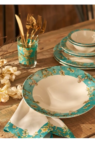 Bella Maison Van Gogh Almond Blossom Porselen Salata Kasesi Turkuaz 29 Cm Turkuaz