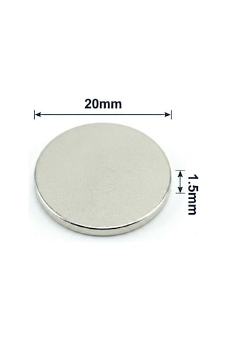 10 Adet - 20x1.5 Mm Neodyum Mıknatıs Neodim Magnet Yuvarlak