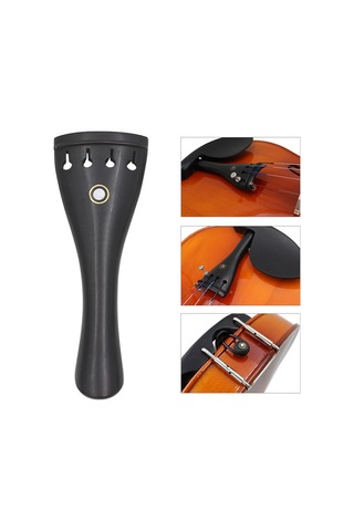 Hfambition Keman İçin 4/3-4/4 Uyumlu Ebony Tel Takımı: Telli Tahta + Nilon Kordon + 4 Adet Metal Akor Regülatörü