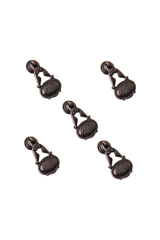 5 Adet Boğaziçi Sarkaç Düğme Eskitme Antik Bakır Mobilya Kulp