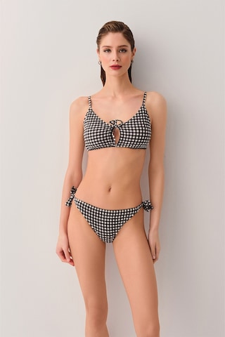 Suwen Chris Bağcıklı Bikini Alt Sb2551011571157 Siyah Ekoseli