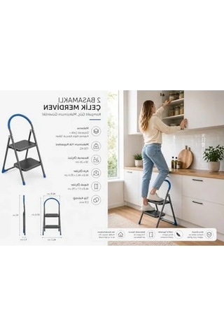Katlanabilir Çok Amaçlı Merdiven, İki Basamaktan Oluşan Kullanışlı Tasarım 100 Cm'ye Kadar