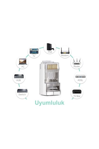 Rj45 Metal Jack Konnektör 100 Adet