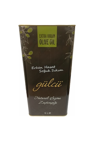 Gülcü Erken Hasat Soğuk Sıkım Natural Sızma Zeytinyağı Teneke 5 L