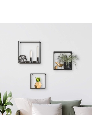 Wessdizayn Metal Duvar Rafı Iskandinav Küp Model 3 ‘Lü Set Wd-231