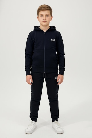 New Kids Fermuarlı Kapüşonlu Cepli Unisex Çocuk Eşofman Takımı-90926 Siyah