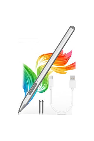 Vkemall Mpp Protokolü Aktif Kalem, Surface/asus/hp/dell İçin Düşük Gecikme, 80 Saat Kullanim Süresi, Parmak Dokunmayi Engelle, Gümüş