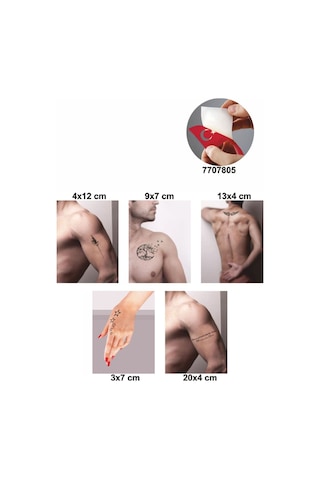 Enhavalı Ağaçlar Geçici Dövme Kına Şablonu 5'li