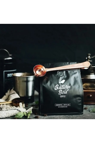 Pazly Altın Kahve Kaşığı Seti - Şık Pratik Aksesuar - Paslanmaz Çelik Stand Altın