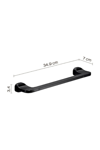 Stelvio Havluluk, Uzun, 34.9 Cm - Mat Siyah Mat Siyah