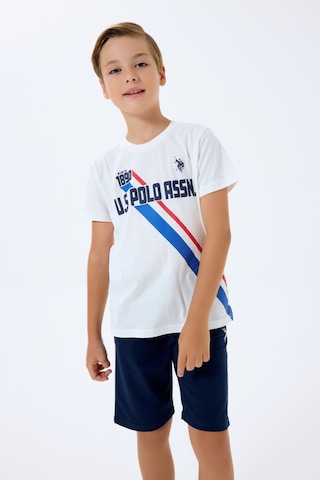 U.S. Polo Assn. Erkek Çocuk Beyaz Bermuda Takım Us2443-c-v1