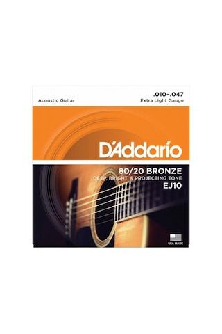 D'addario Ej10 80/20 Bronze Akustik Gitar Teli 10-47
