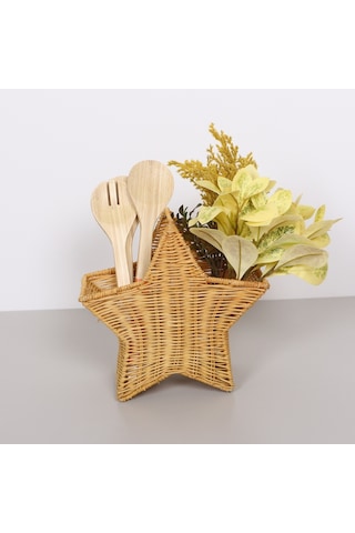 Bohem Rattan Yıldız Çatallık Ve Kaşıklık 26x17, Iskandinav, Modern