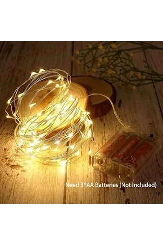 2 Adet 5 Metre Pilli Peri Dekor Işık Günışığı, Lamba Gün Işığı Yılbaşı Çam Ağacı Ev Süsleme Gün Işığı