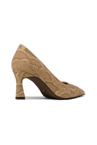 Deery Kadın Bej Piton Desenli Orta Topuklu Stiletto - V4030zbejm01 Bej