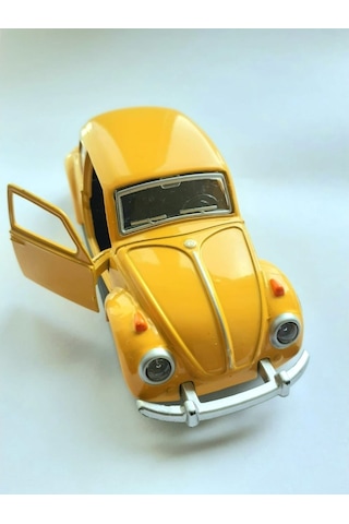 Dekoratif Hediye Sarı Çek-Bırak Metal Vosvos Araba Dıe Cast Büyük Boy 12cm