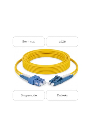 Alfafonet Sc/upc-lc/upc Singlemode Dupleks 10 Metre Fiber Patch Cord