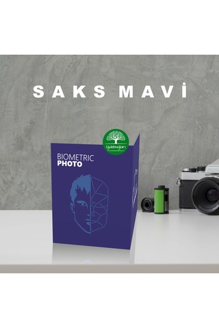 200 Adet Hazır Vesikalık Kabı / Saks Mavi