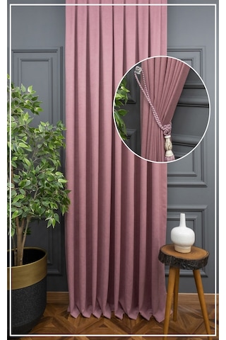 Evdepo Home Gül Kurusu Fon Perde Tek Kanat (539791730) Gülkurusu