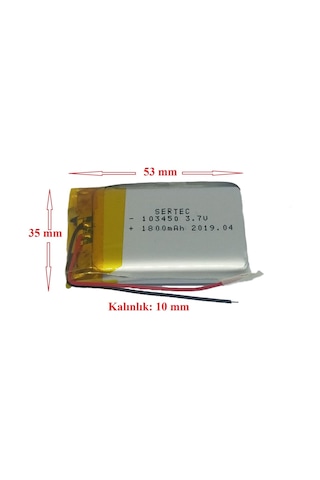 Sertec 103450 1800 mAh 3.7V Lityum Polimer Pil