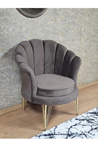 Tekli İstiridye Gold Kaplama Telli Ayak Çay Seti Koltuk Tekli Ber Çok Renkli