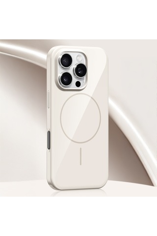 İphone Uyumlu 16 Pro Max Kılıf Magsafe Şarj Özellikli Wlons Frego Kapak Krem Krem