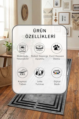 Weste Gri Yıkanabilir Yolluk